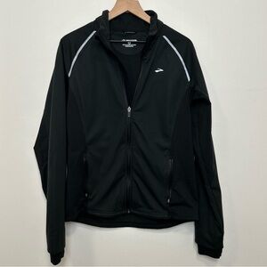 Brooks Men’s Black Running Jacket Medium Shelter Technology Full Zip